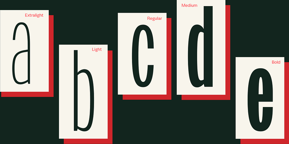 Each font features a particularly unique capital ‘J’ that doesn’t descend; its out-stroke mirrors the terminals on ‘C’, ‘G’, ‘S’, ‘2’, ‘3’, ‘5’, ‘6’, and ‘9’.