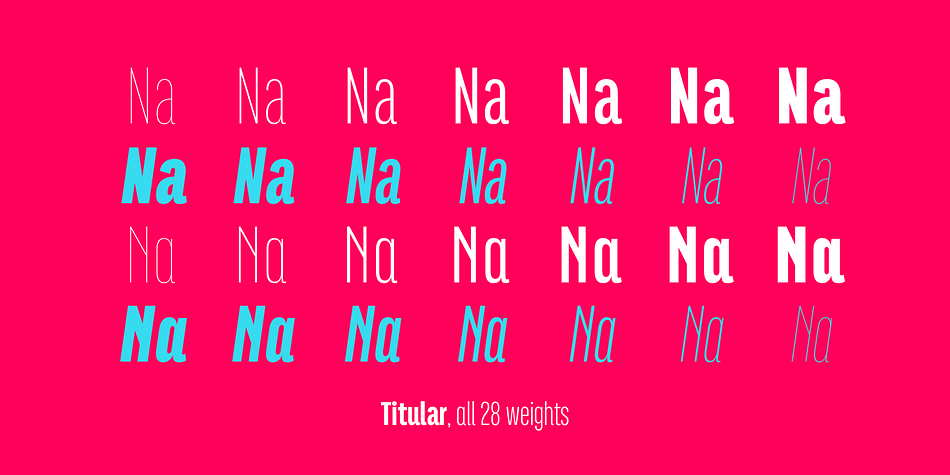 Emphasizing the favorited Titular font family.