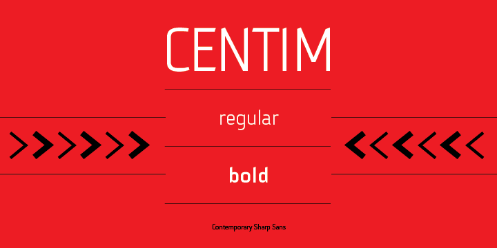 Centim is contemporary sans with sharp top endings of stems that give a bit technical charm to typeface.