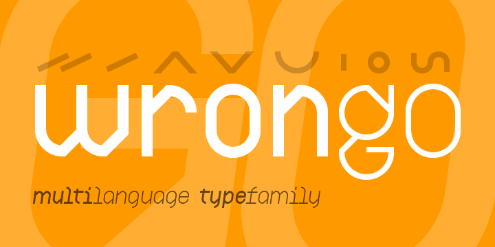 Displaying the beauty and characteristics of the Wrongo 4F font family.
