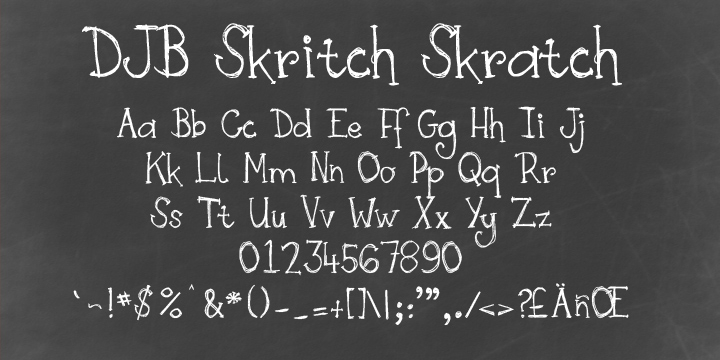 Highlighting the DJB Skritch Skratch font family.