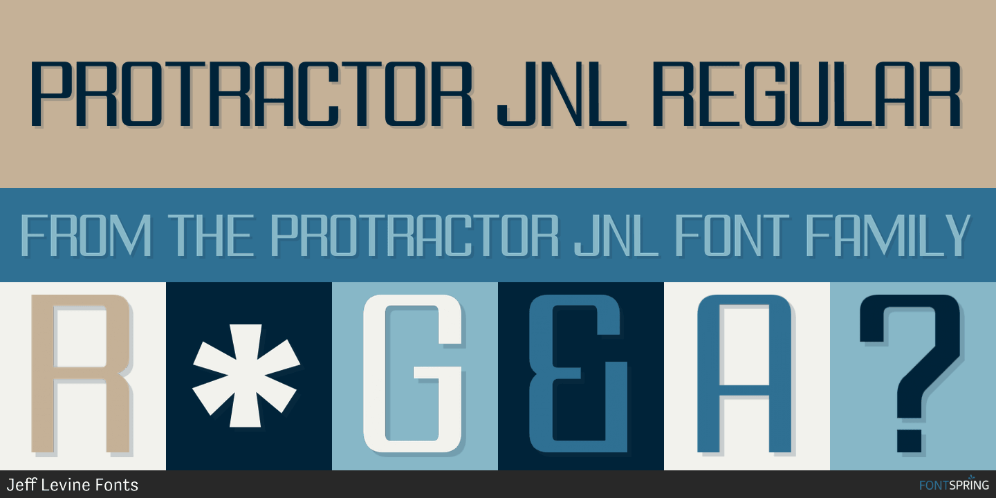 Protractor JNL Font