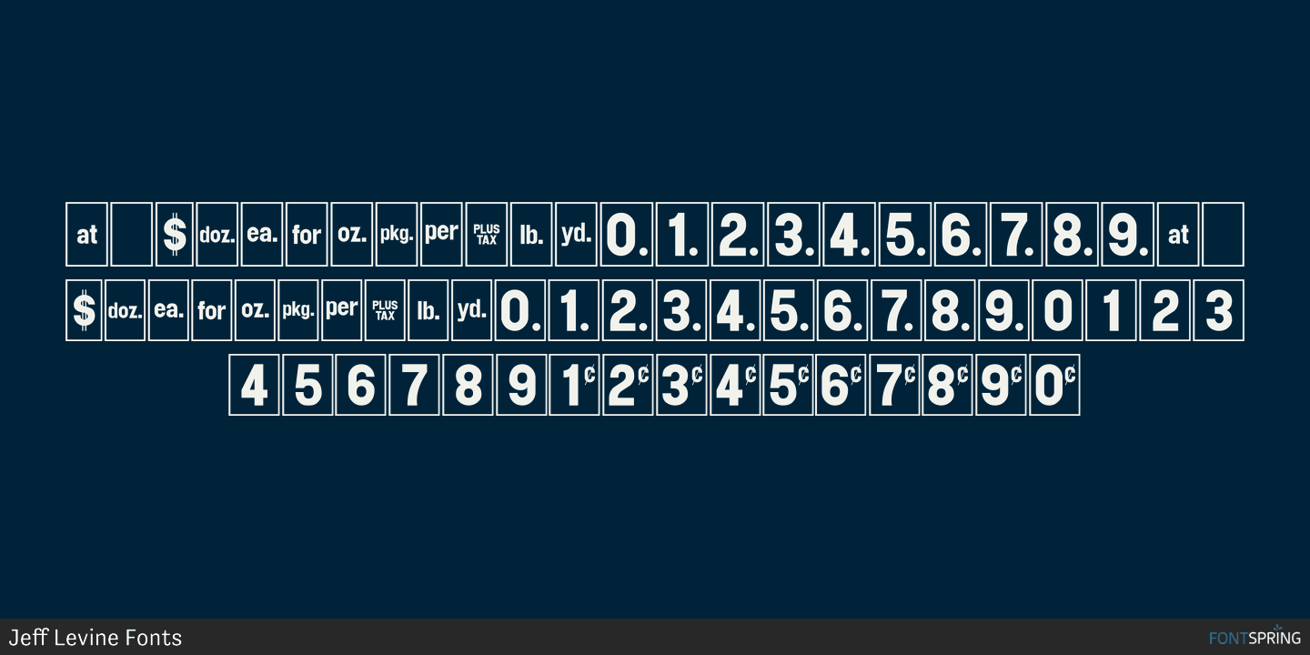 Shelf Numbers JNL Font