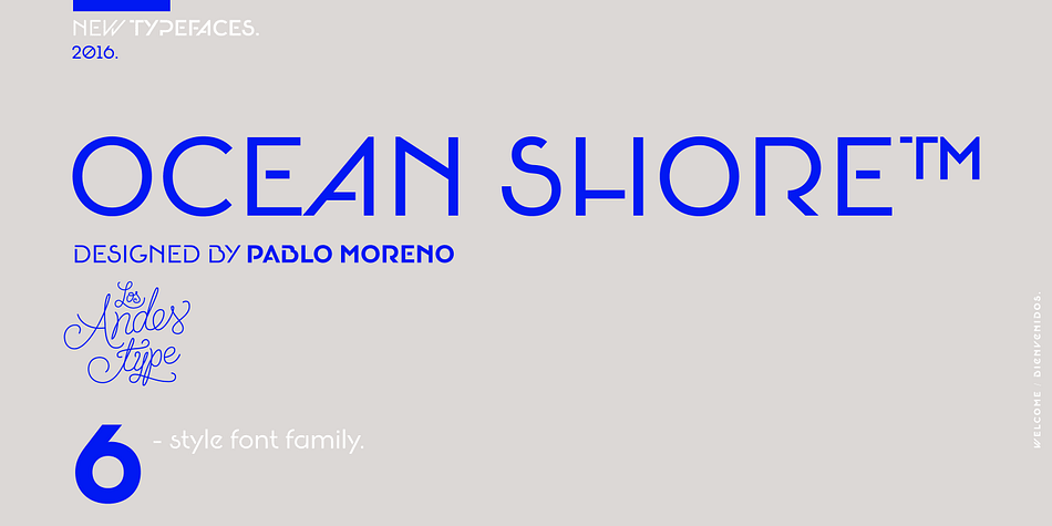 Ocean Shore is a modern display sans typeface with stencil characteristics and based on geometric shapes.
