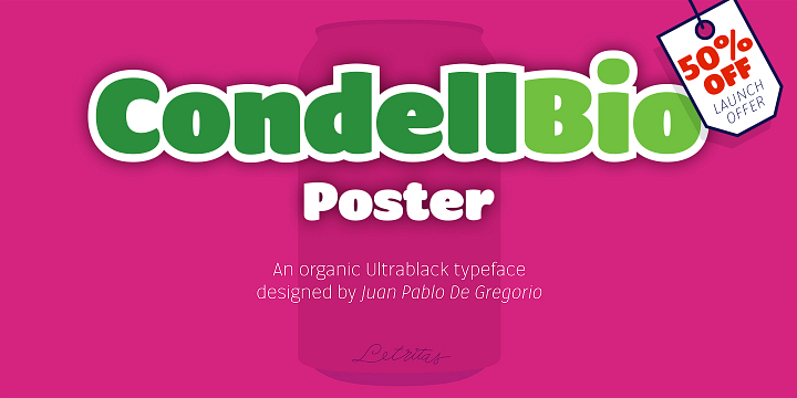 Condell Bio Poster font family by Letritas