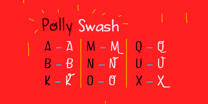 Polly font family sample image.