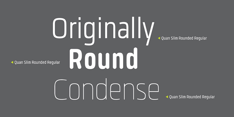 Quan Slim font family example.