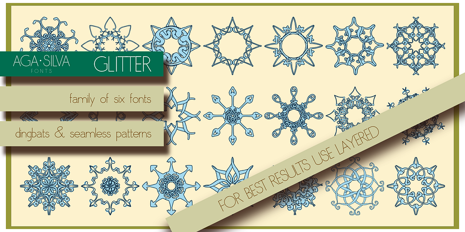 Highlighting the Glitter font family.