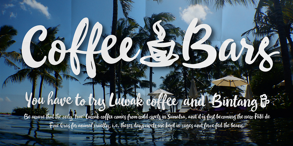 Bali Beach font family example.