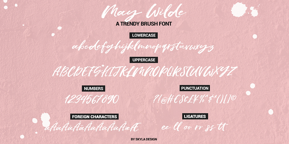May Wilde font family sample image.