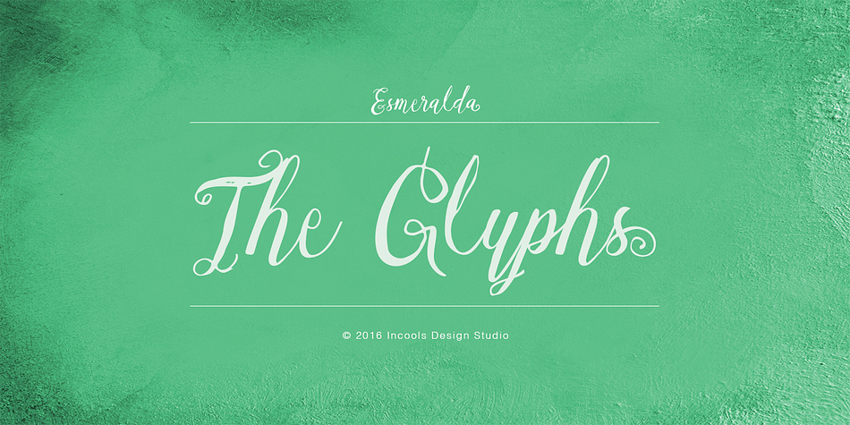 Esmeralda font family sample image.