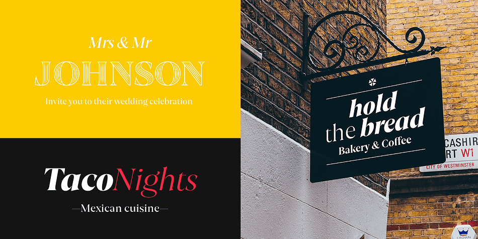 Joane is an eighteen font, serif, display serif and art deco family by W Foundry.