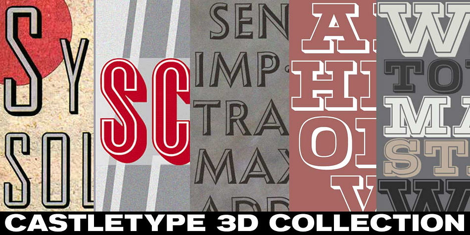  CastleType 3D font collection, a multiple classification collection by CastleType.
