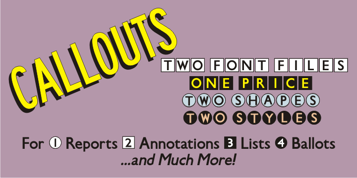 Callouts JNL is two type fonts, two variations and one price for both.