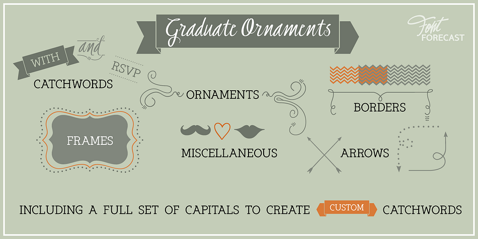 Graduate font family sample image.