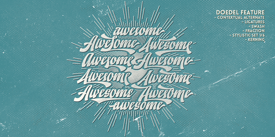Doedel font family example.