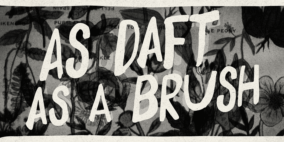 Daft Brush font family example.