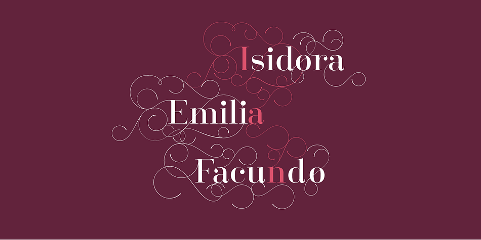 Santis font family sample image.