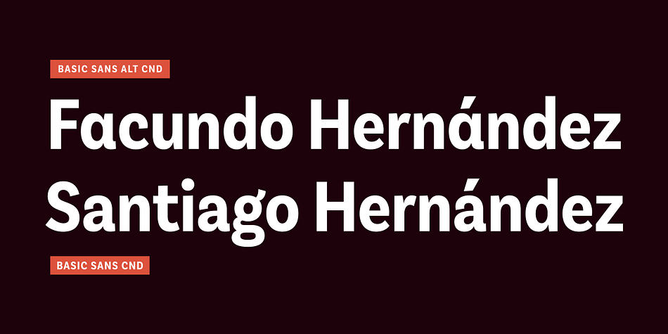 Highlighting the Basic Sans Cnd font family.