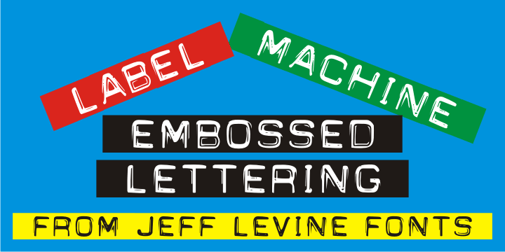 Label Machine JNL is Jeff Levine’s take on the embossed labels popularly used for years as a marking and identifying method.