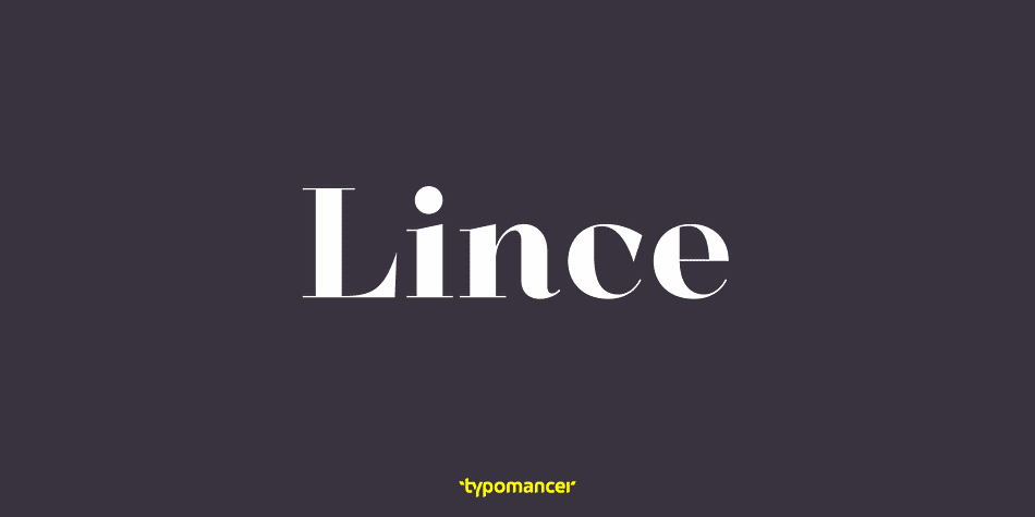 Displaying the beauty and characteristics of the Lince font family.
