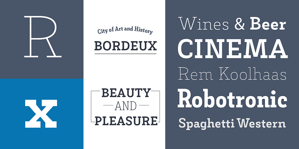 A big height difference between lower case and upper case letters makes Decour a very expressive font and well-suited for headings and subheadings.