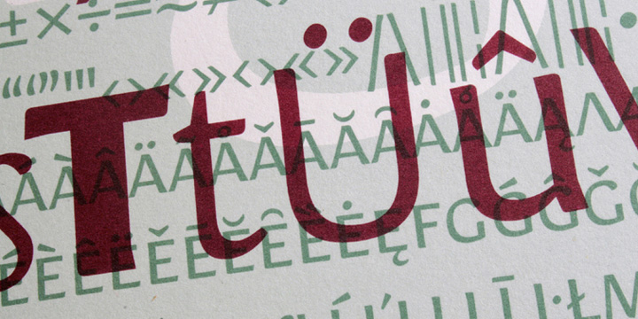 Orenga font family example.