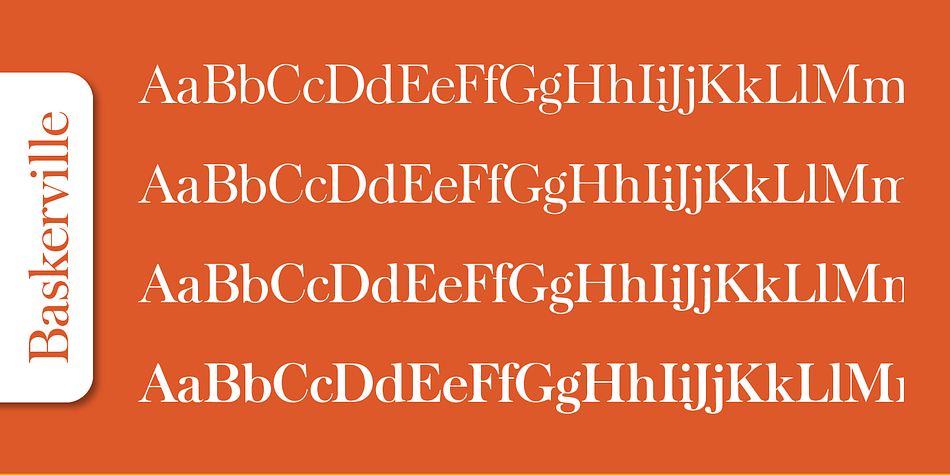 Emphasizing the favorited Baskerville Serial font family.