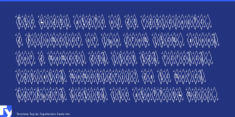 Highlighting the Terylene Top font family.