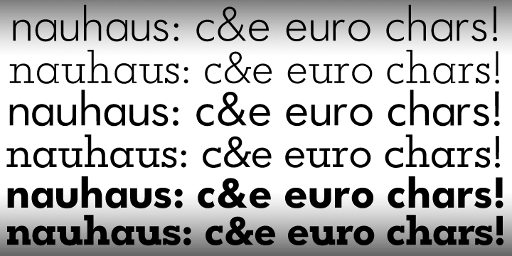 The sans serif version has a European sensibility while the slab serif has more of a homespun American feel.