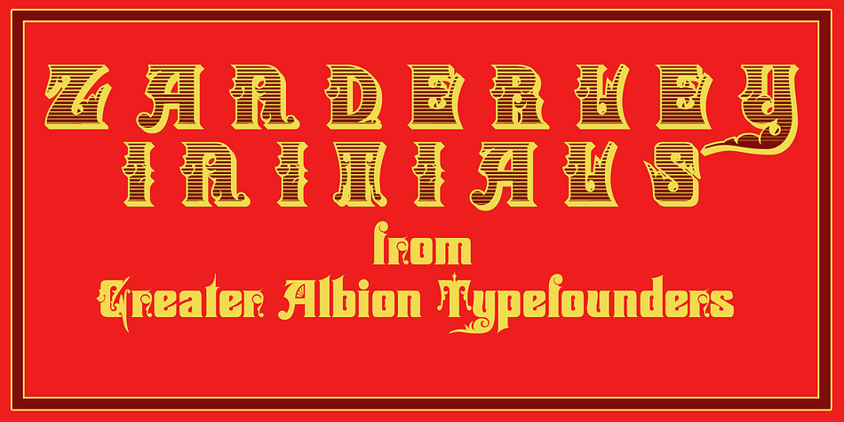 It’s a bit Roman, mixed with a little blackletter and a lot of random decorative fun.The family consists of two typefaces- Zanderley regular is a heavy, friendly an d fun display face.