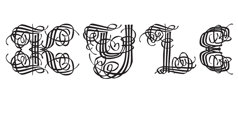 Raffish font family sample image.