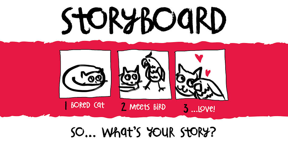 Storyboard font family sample image.