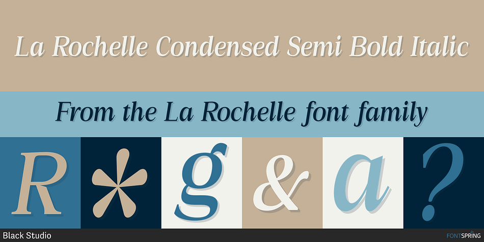 La Rochelle Condensed Semi Bold Italic Font