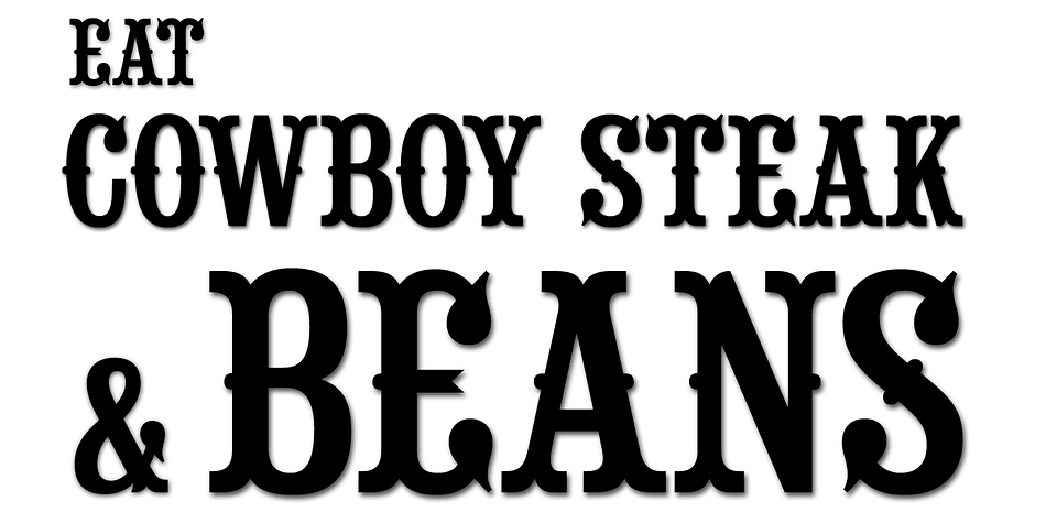 Emphasizing the popular Saloon Girl font family.