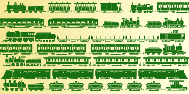 is a set of silhouette based ornaments capturing railway locomotives and rolling stock from around the world.