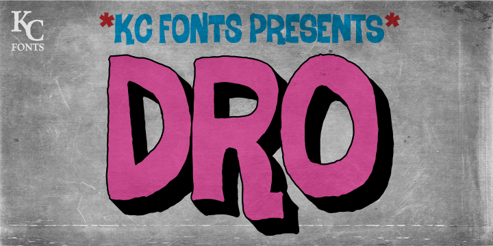 The Dro family is an all uppercase handmade font that resembles cut-out construction paper; Both fonts have 6 glyphs for each letter & 2 per number which are accessed by uppercase, lowercase, small caps & Contextual Alternates.