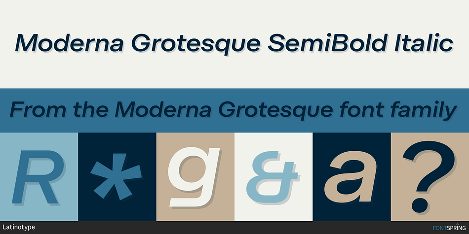Moderna Grotesque SemiBold Italic Font
