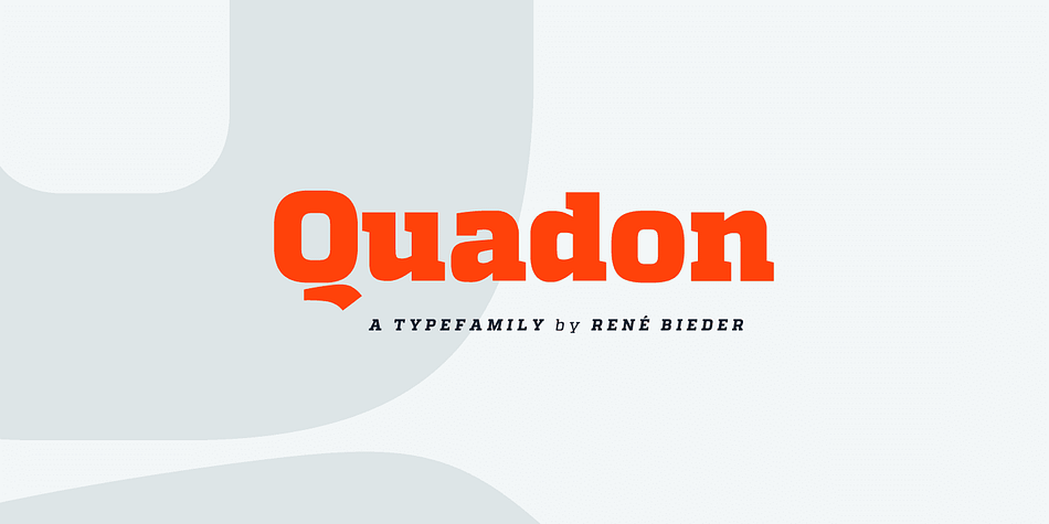 Quadon was designed to fill the gap between traditional serifs and the lasting trend of using sans serif fonts for contemporary design.