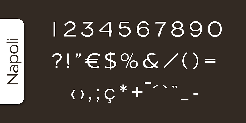 Napoli Serial font family example.