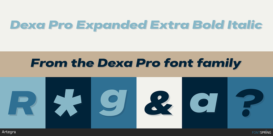 Dexa Pro Expanded Extra Bold Italic Font