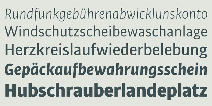 The construction of characters combines a mechanical force with a little humanist fragrance, specially in lowercases and italics.