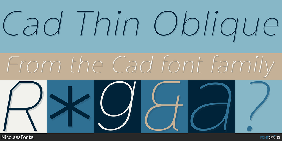 Cad Thin Oblique Font