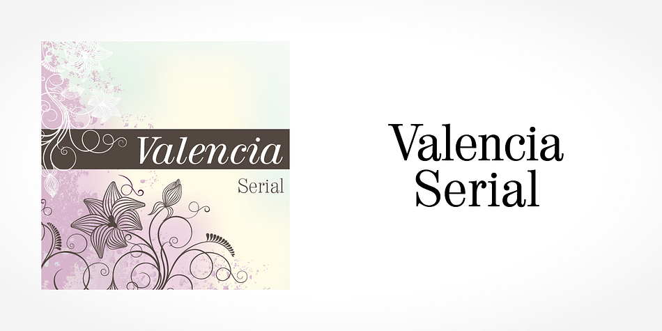 Displaying the beauty and characteristics of the Valencia Serial font family.