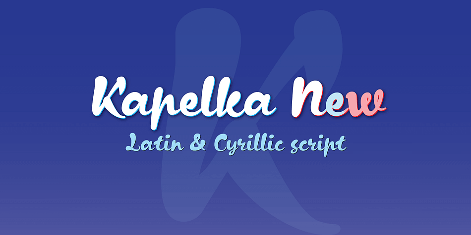 Kapelka New font family sample image.