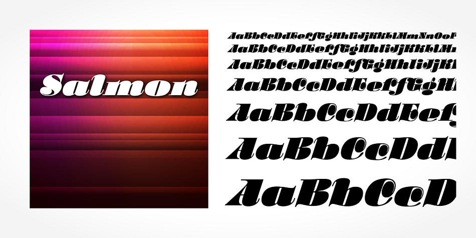 Salmon Pro font family example.