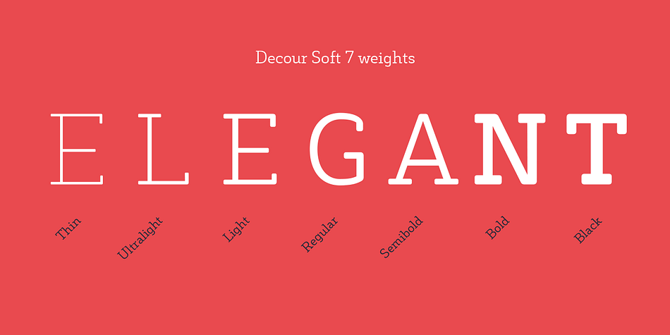 Emphasizing the favorited Decour Soft font family.