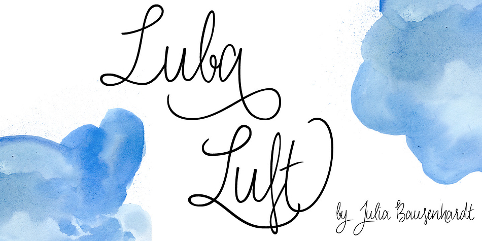 Luba Luft is a semi-connected script font that has an airy and casual look to it.