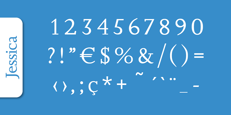 Jessica Serial font family example.