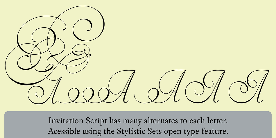 Invitation Script has original letters designed by Iza W.
